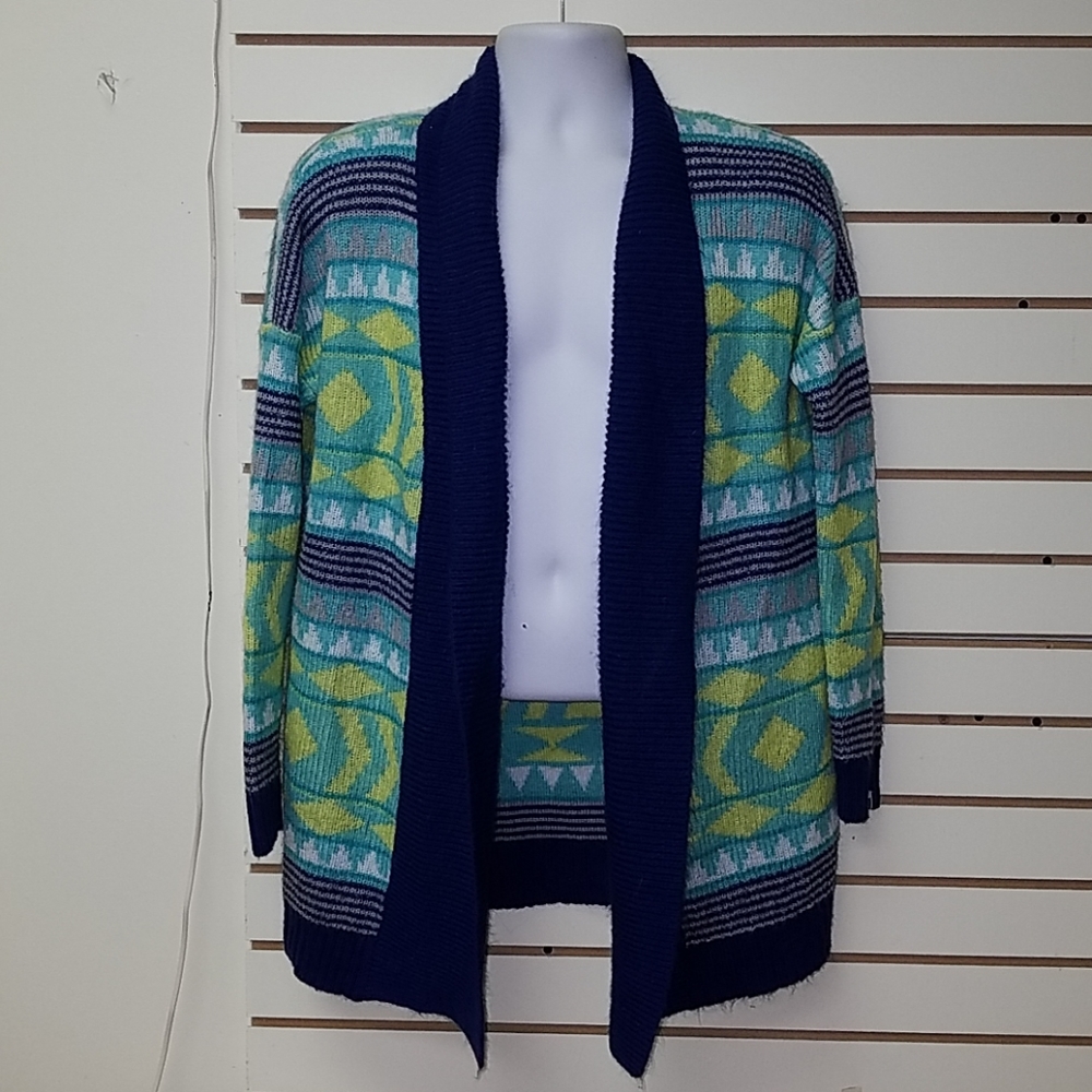 Roxy Tribal Pattern Open Cardigan Sweater